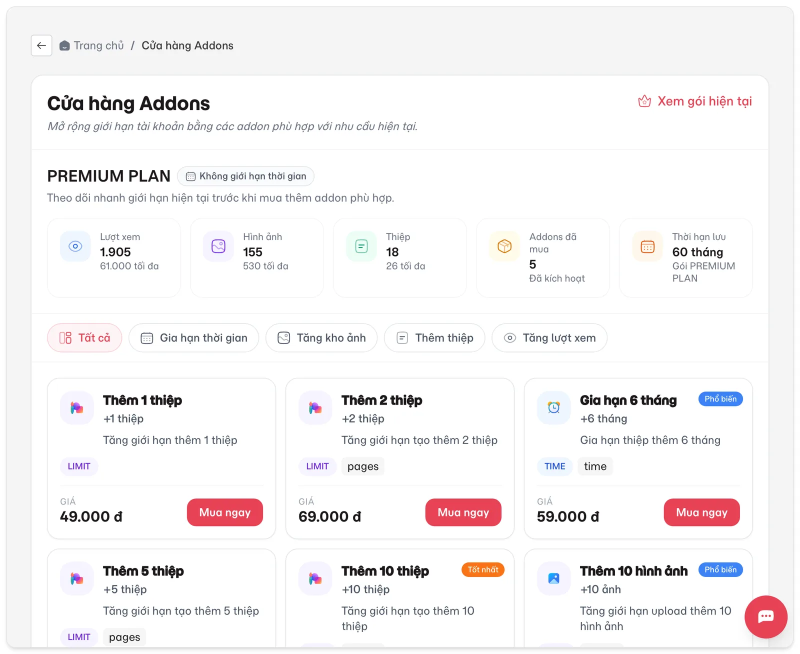 Cửa hàng Addons
