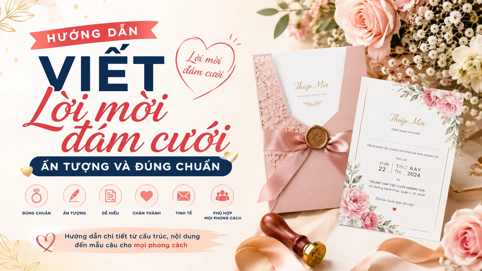 Hướng dẫn viết lời mời đám cưới ấn tượng và đúng chuẩn
