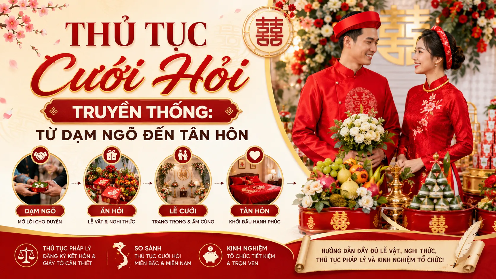 Thủ tục cưới hỏi truyền thống: Từ dạm ngõ đến tân hôn