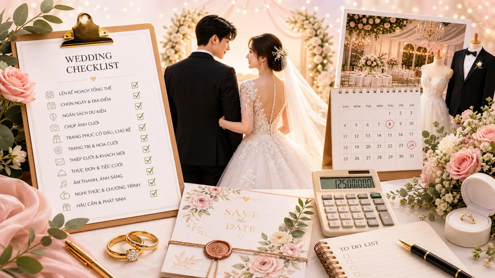 Checklist chuẩn bị đám cưới từ A đến Z chi tiết nhất