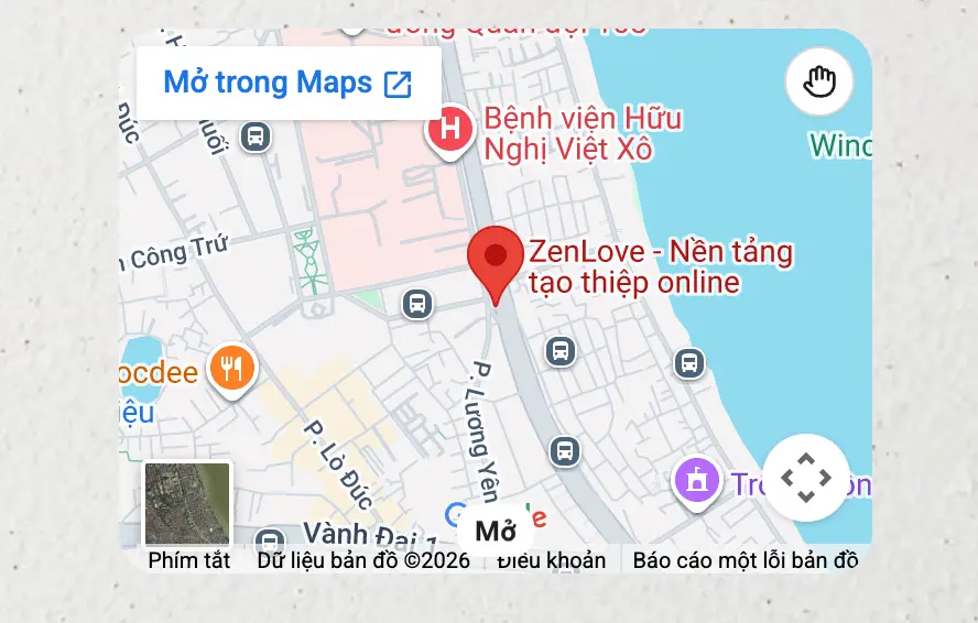 Chèn google maps vào thiệp