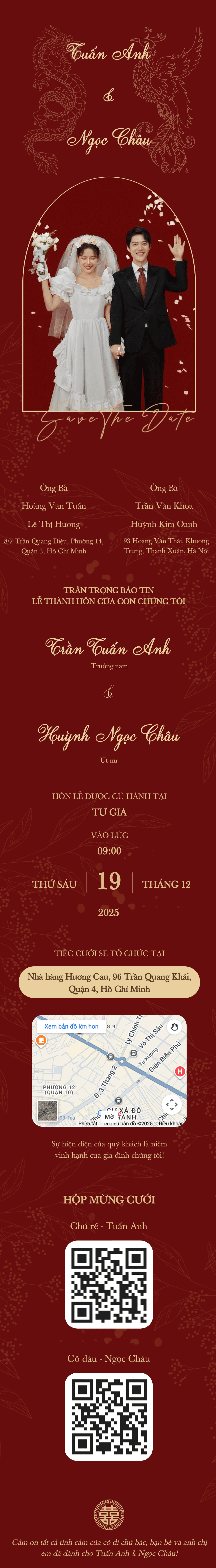 Thiệp cưới online miễn phí - Đỏ Truyền Thống | Zenlove