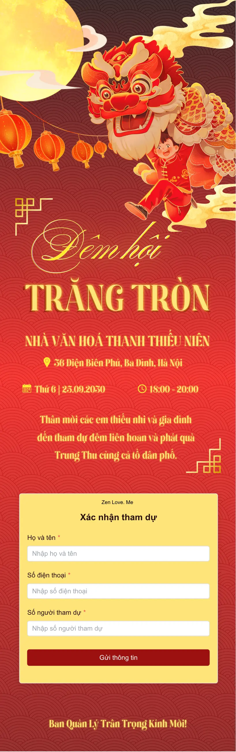 Mẫu thiệp Đêm hội Trăng tròn