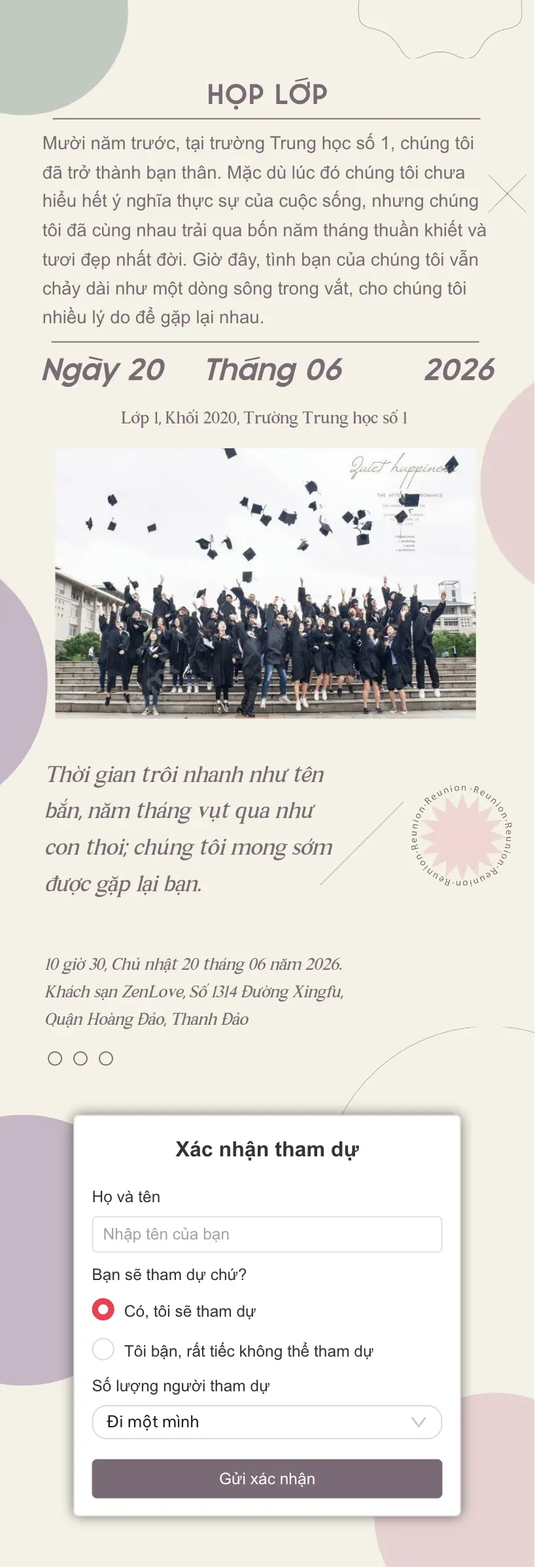 Thiệp cưới online miễn phí - Thiệp Tốt Nghiệp 09 Free | Zenlove