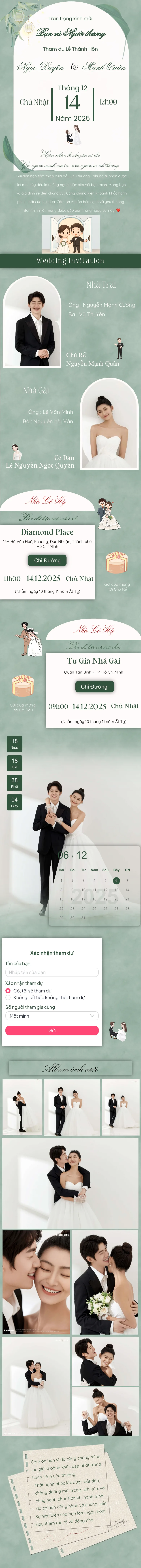 Thiệp cưới online miễn phí - Thiệp Cưới Xanh Trend 19 Pre | Zenlove