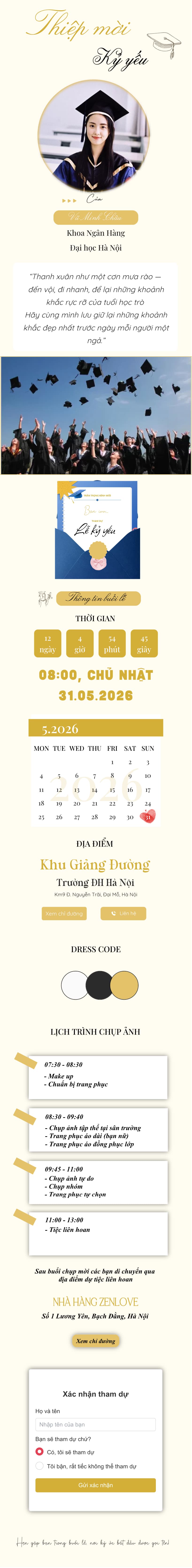 Thiệp cưới online miễn phí - Thiệp Tốt Nghiệp 06 Premium | Zenlove