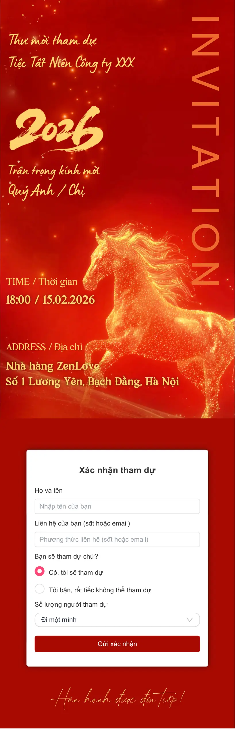 Thiệp cưới online miễn phí - Thiệp tất niên 03 | Zenlove