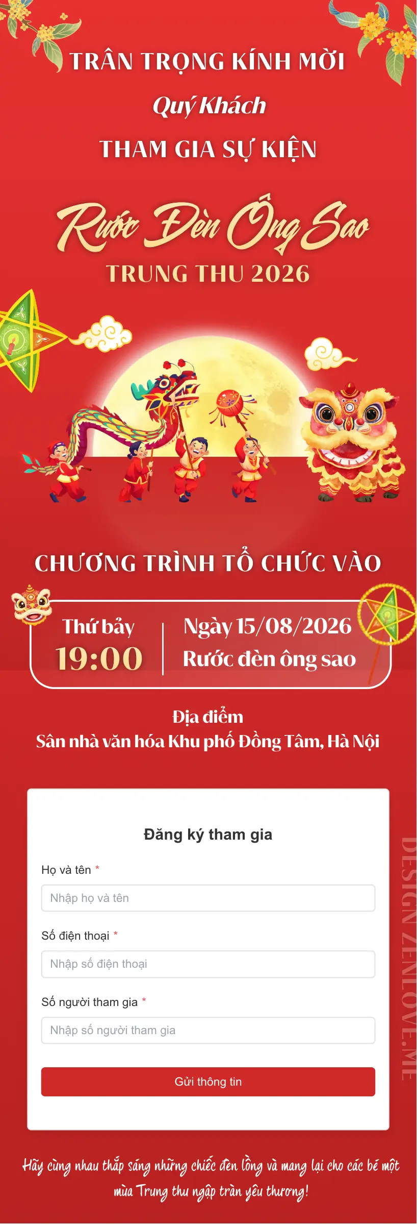 Thiệp cưới online miễn phí - Rước Đèn Ông Sao | Zenlove