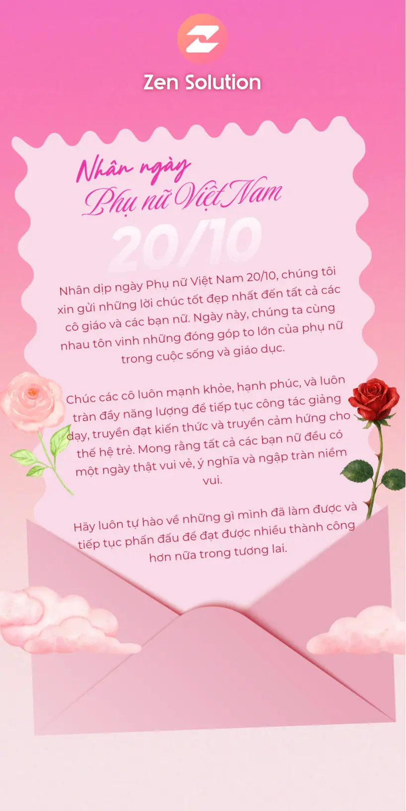Mẫu thiệp Thư Hồng 20/10