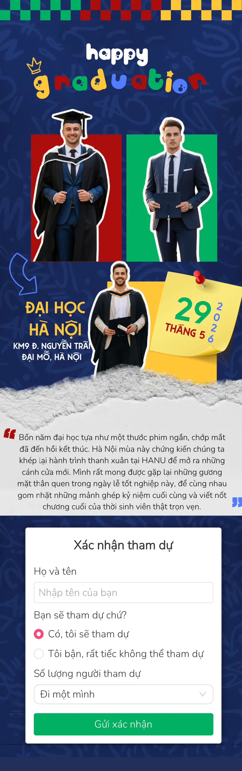 Thiệp cưới online miễn phí - Thiệp Tốt Nghiệp 05 Pre | Zenlove