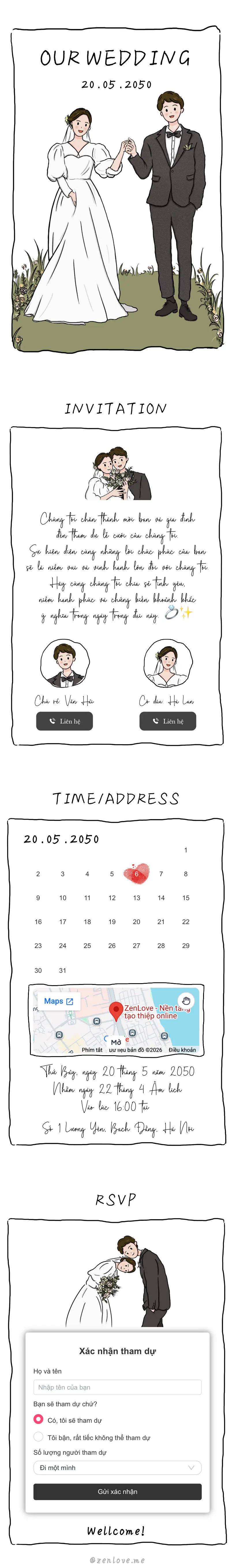 Thiệp cưới online miễn phí - Thiệp Cưới 69 Pre | Zenlove