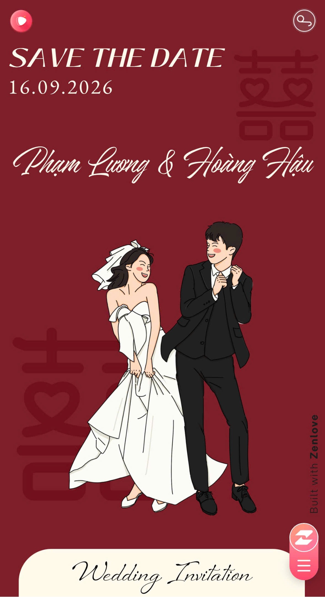 Xem thiệp Thiệp Cưới Hau Luong từ Zenlove Thiệp cưới online Thiệp Cưới Hau Luong từ Zenlove